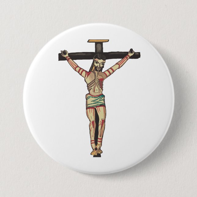  Crucifixion Jesus Christ Cross Watercolor art  Button (Front)