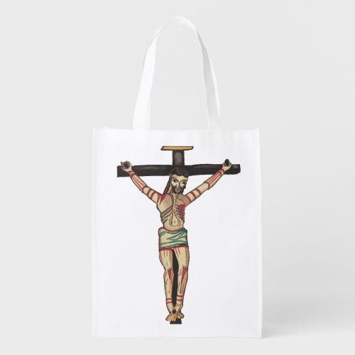  Crucifixion Jesus Christ Cross Watercolor art   Grocery Bag