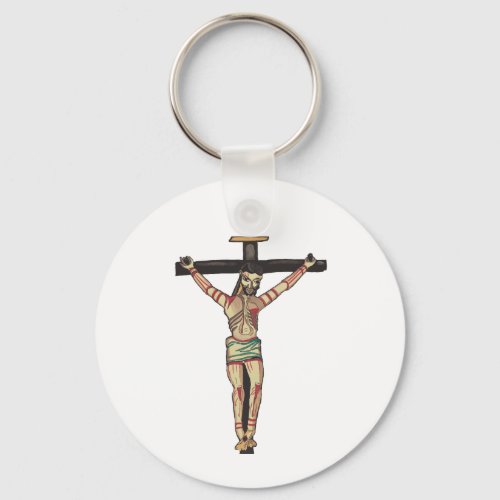  Crucifixion Jesus Christ Cross Watercolor art   Keychain
