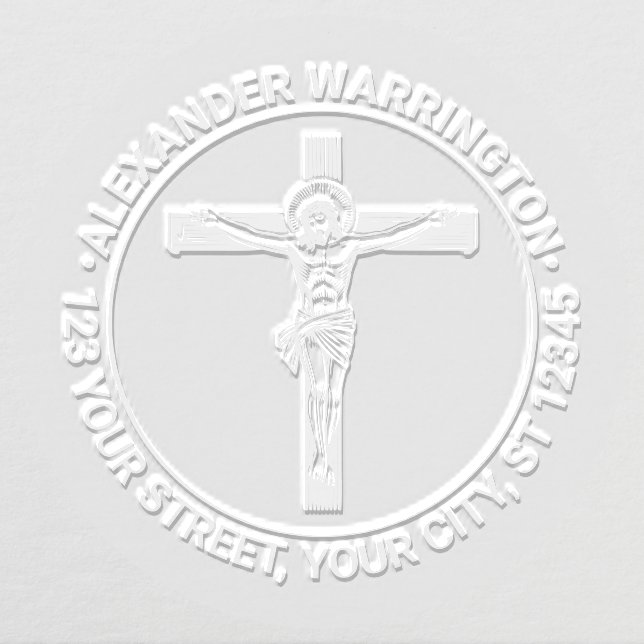 Crucifixion Jesus on the Cross Name Return Address Embosser (Design)
