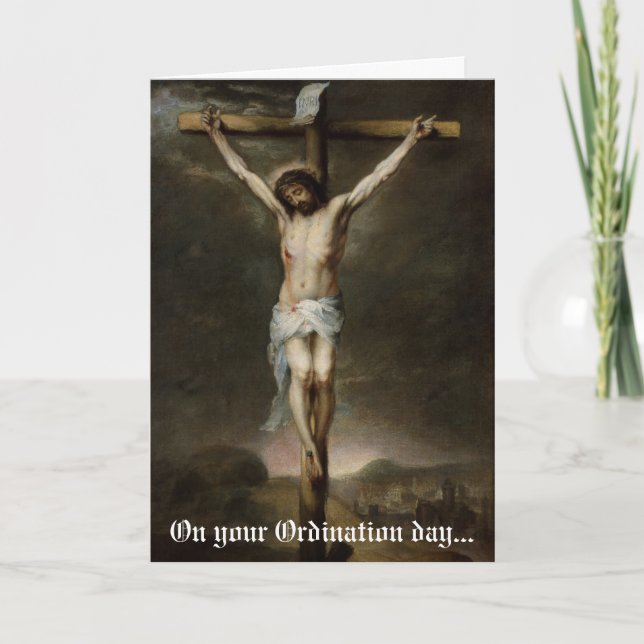 Crucifixion of Jesus Ordination Card (Front)