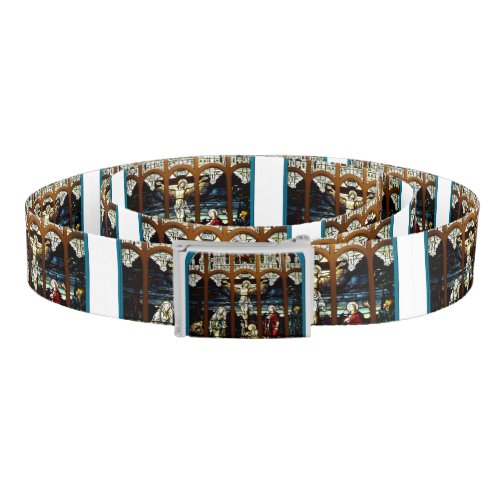 Crucifixion of Jesus Stained Glass Window Belt