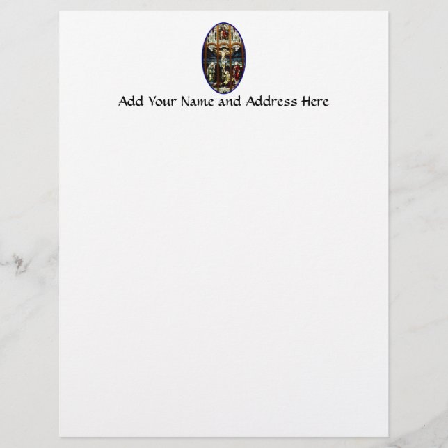 Crucifixion of Jesus stained glass window Letterhead (Front)