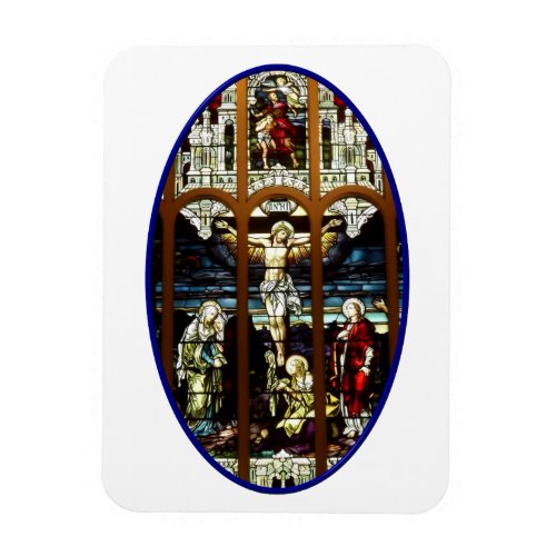 Crucifixion of Jesus stained glass window Magnet