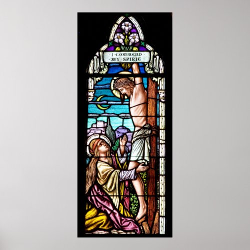 Crucifixion of Jesus _ Stained glass window Poster