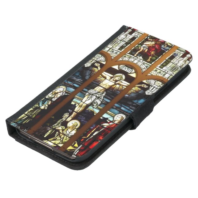 Crucifixion of Jesus Stained Glass Window Samsung Galaxy Wallet Case (Bottom)