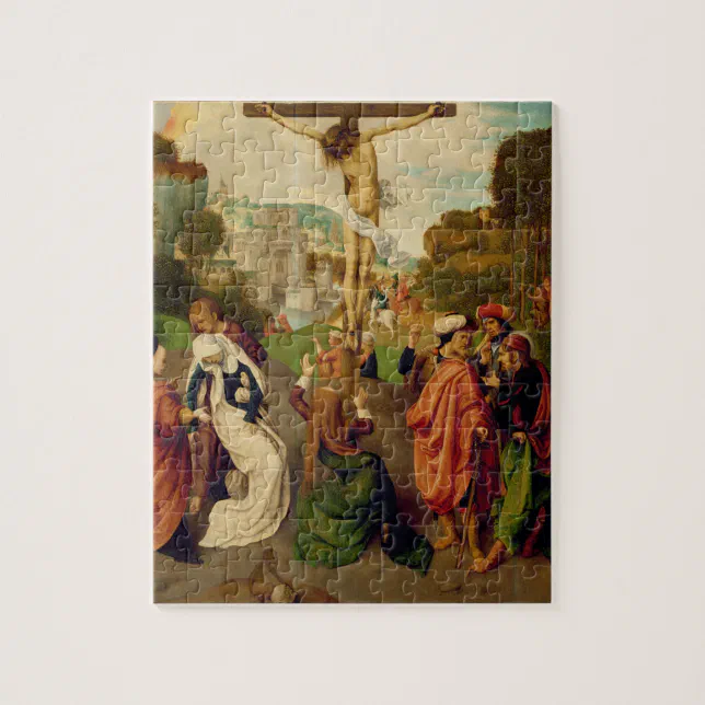 Crucifixion (oil on panel) jigsaw puzzle | Zazzle