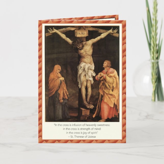 Crucifixion Quote - St. Therese & Francis de Sales Card (Front)