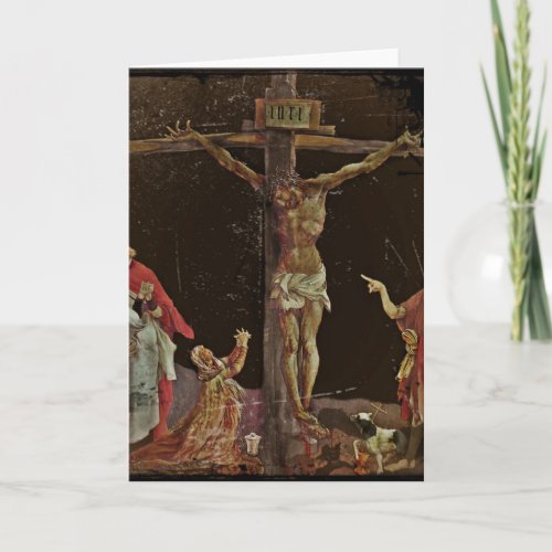 Crucifixion Saints at Jesus Feet Holiday Card
