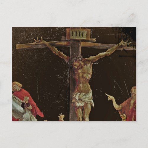 Crucifixion Saints at Jesus Feet Postcard