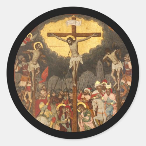Crucifixion  Scene 1711 Classic Round Sticker