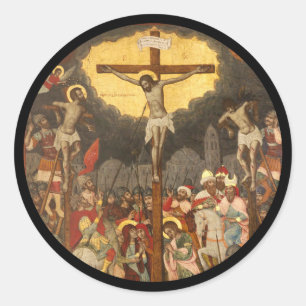 Crucifixion Scene 1711 Classic Round Sticker