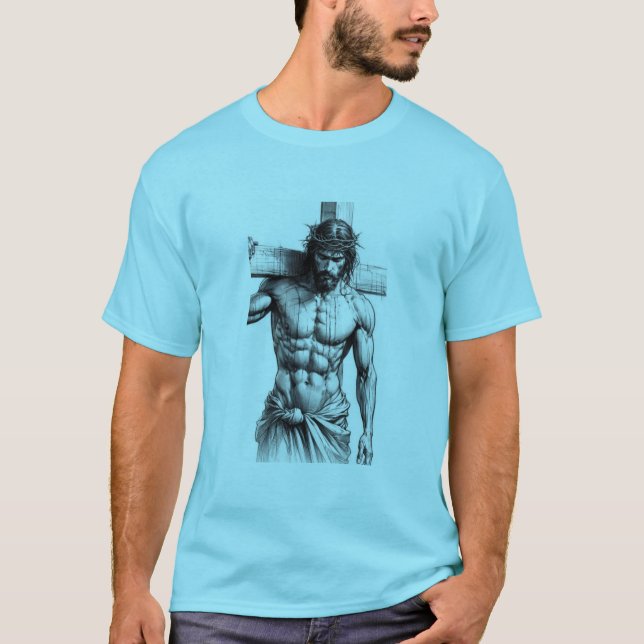 Crucifixion Strength – Jesus Carrying the Cross  T-Shirt (Front)