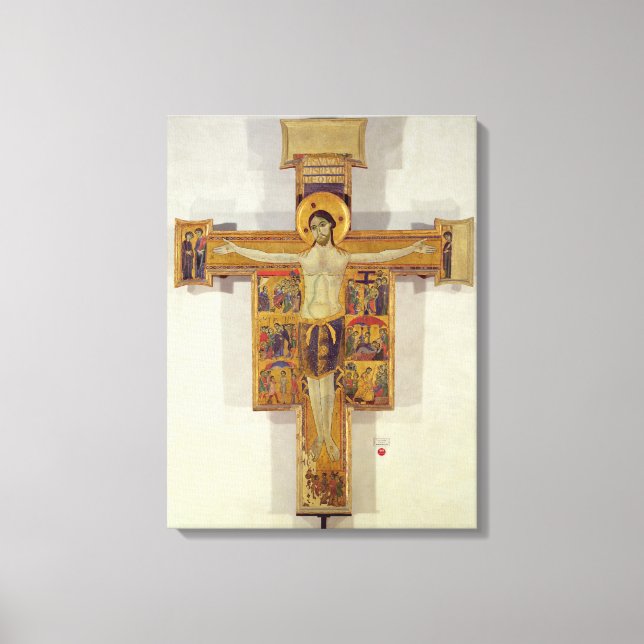 Crucifixion, Tuscan School, second half of 12th ce Canvas Print (Front)