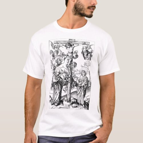 Crucifixion with Four Angels medieval engraving T_Shirt