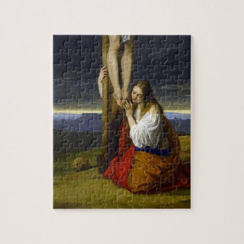 Crucifixion with Mary Magdalene Kneeling by Hayez Jigsaw Puzzle