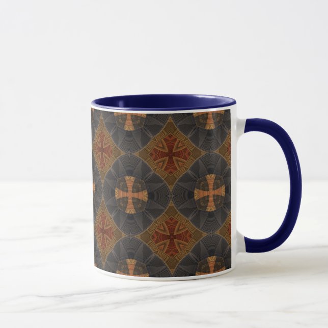 Cruciform Geometric Pattern Mug (Right)