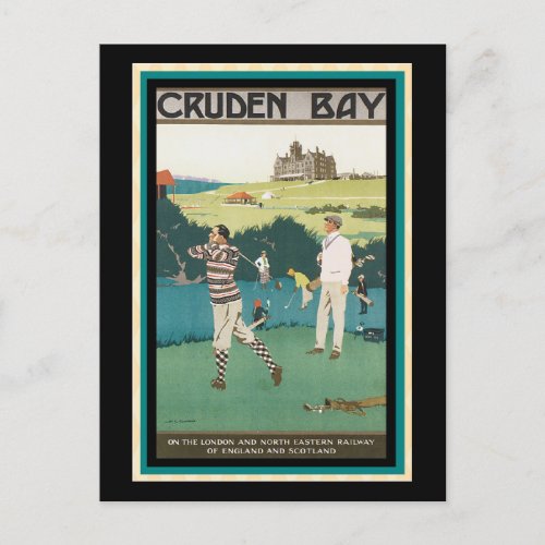 Cruden Bay Golf Club vintage travel poster  Postcard