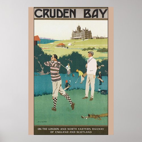 Cruden Bay Vintage Travel Poster