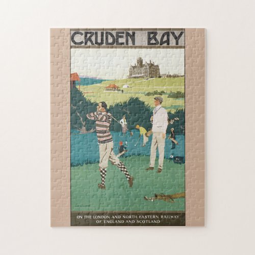 Cruden Bay Vintage Travel Poster Jigsaw Puzzle