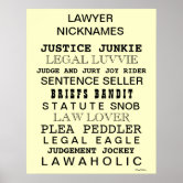 Funny Lawyer Gift Witty Law Order Slogan Legal Pun Poster | Zazzle