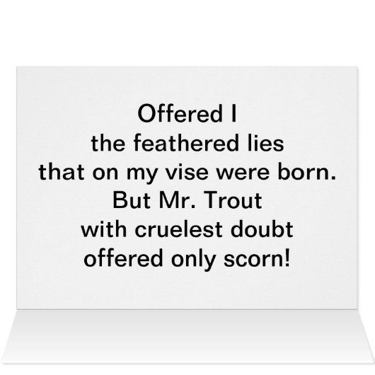 "Cruel Trout" Greeting Card (Inside Horizontal (Top))