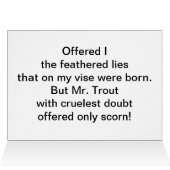 "Cruel Trout" Greeting Card (Inside Horizontal (Top))