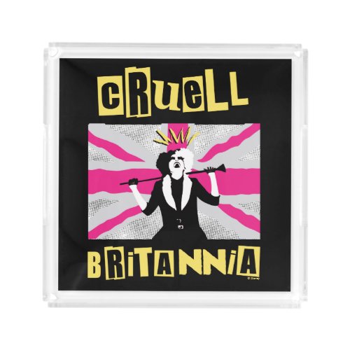 Cruella  Cruell Britannia Flag Pop Art Acrylic Tray