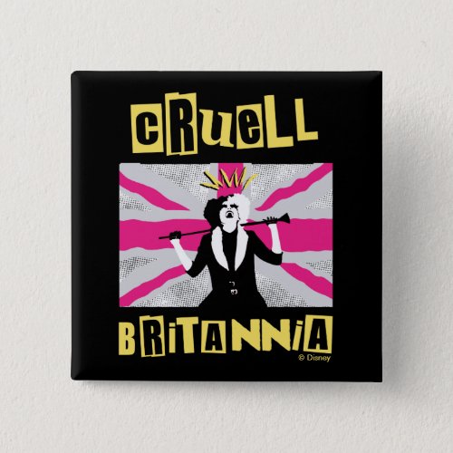 Cruella  Cruell Britannia Flag Pop Art Button