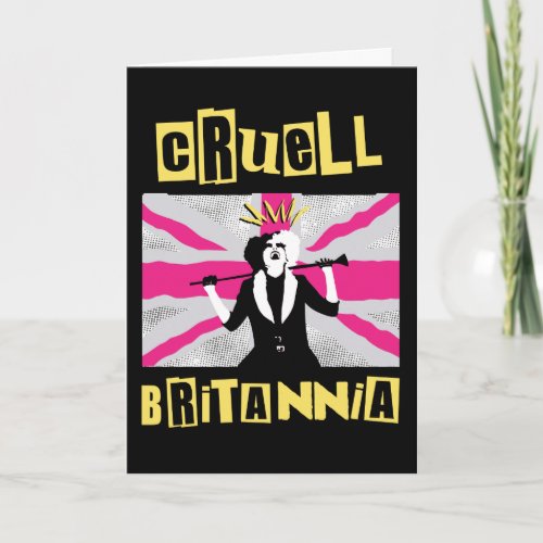 Cruella  Cruell Britannia Flag Pop Art Card