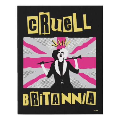 Cruella  Cruell Britannia Flag Pop Art Faux Canvas Print