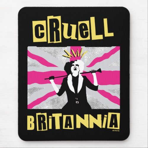 Cruella  Cruell Britannia Flag Pop Art Mouse Pad
