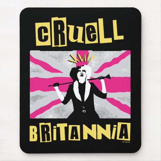Cruella | Cruell Britannia Flag Pop Art Mouse Pad (Front)