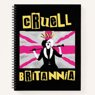Cruella   Cruell Britannia Flag Pop Art Notebook