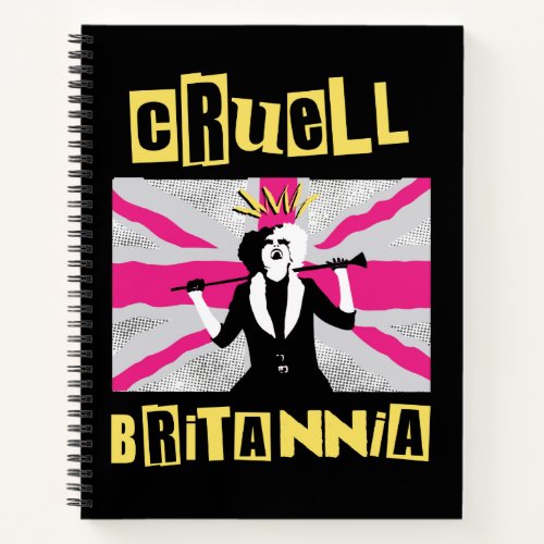 Cruella  Cruell Britannia Flag Pop Art Notebook