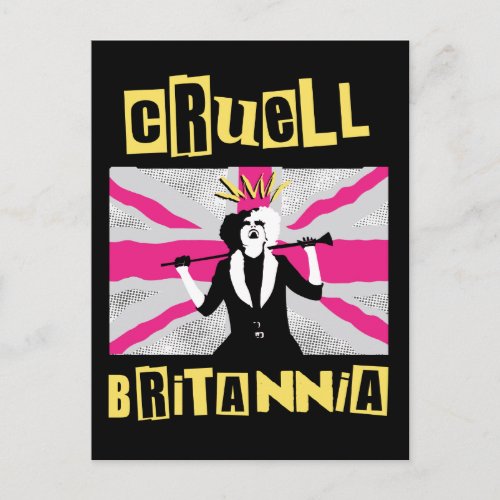 Cruella  Cruell Britannia Flag Pop Art Postcard