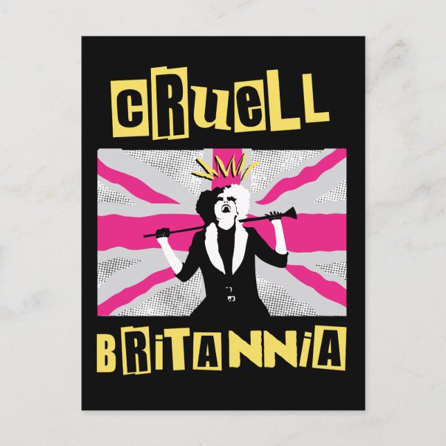 Cruella | Cruell Britannia Flag Pop Art Postcard (Front)