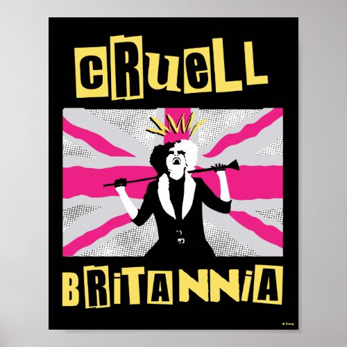 Cruella  Cruell Britannia Flag Pop Art Poster