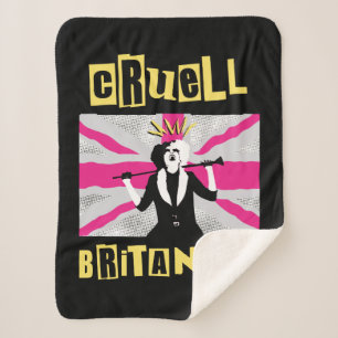 Cruella Cruell Britannia Flag Pop Art Sherpa Blanket