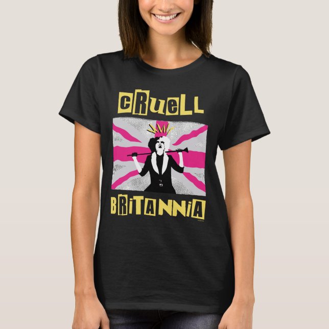 Cruella | Cruell Britannia Flag Pop Art T-Shirt (Front)