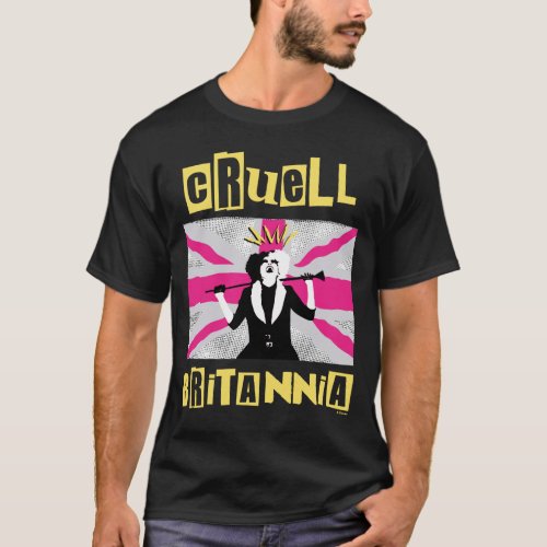 Cruella  Cruell Britannia Flag Pop Art T_Shirt