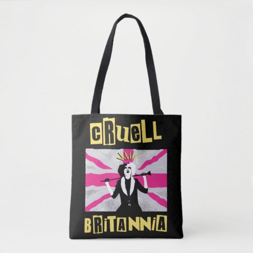 Cruella  Cruell Britannia Flag Pop Art Tote Bag