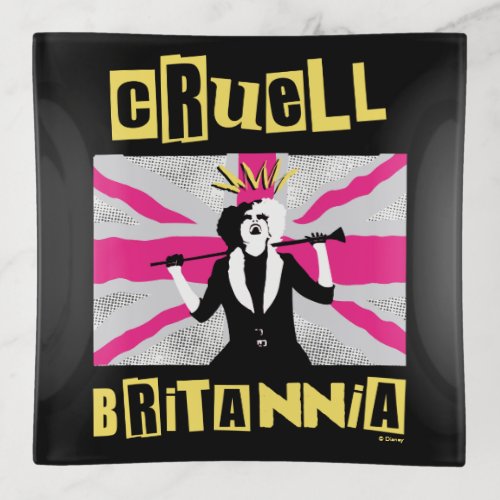 Cruella  Cruell Britannia Flag Pop Art Trinket Tray