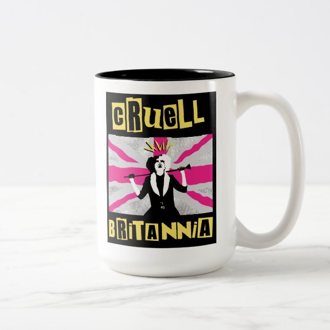 Cruella | Cruell Britannia Flag Pop Art Two-Tone Coffee Mug (Right)