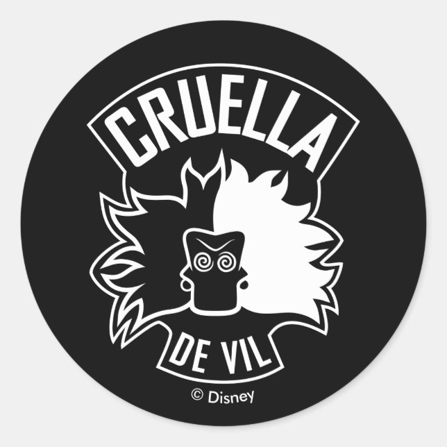 Cruella De Vil | 101 Dalmatians Classic Round Sticker (Front)