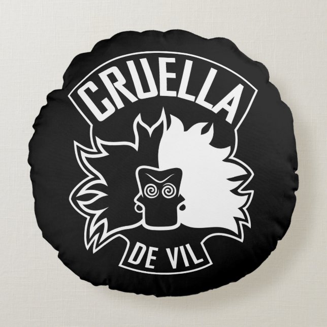 Cruella De Vil | 101 Dalmatians Round Pillow (Front)