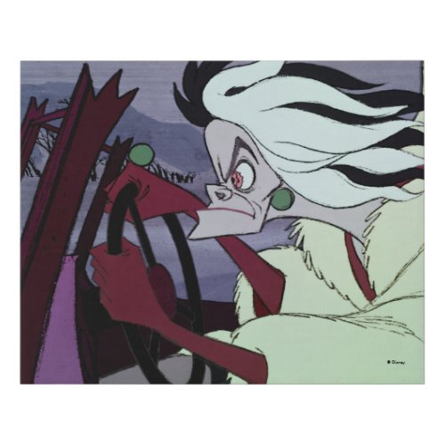 Cruella De Vil  Driving Faux Canvas Print