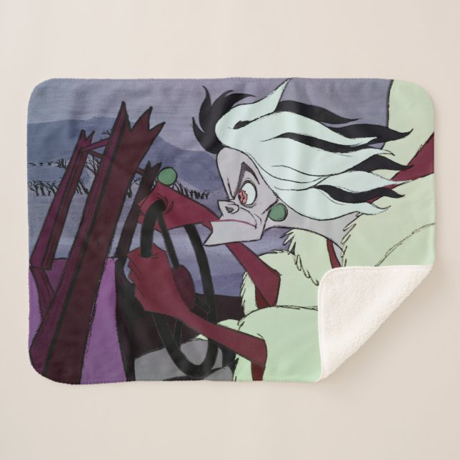 Cruella De Vil | Driving Sherpa Blanket (Front (Horizontal))