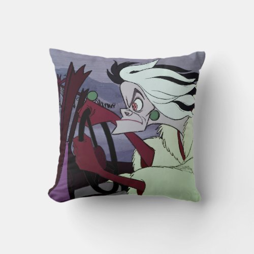Cruella De Vil  Driving Throw Pillow
