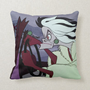 Cruella De Vil   Driving Throw Pillow
